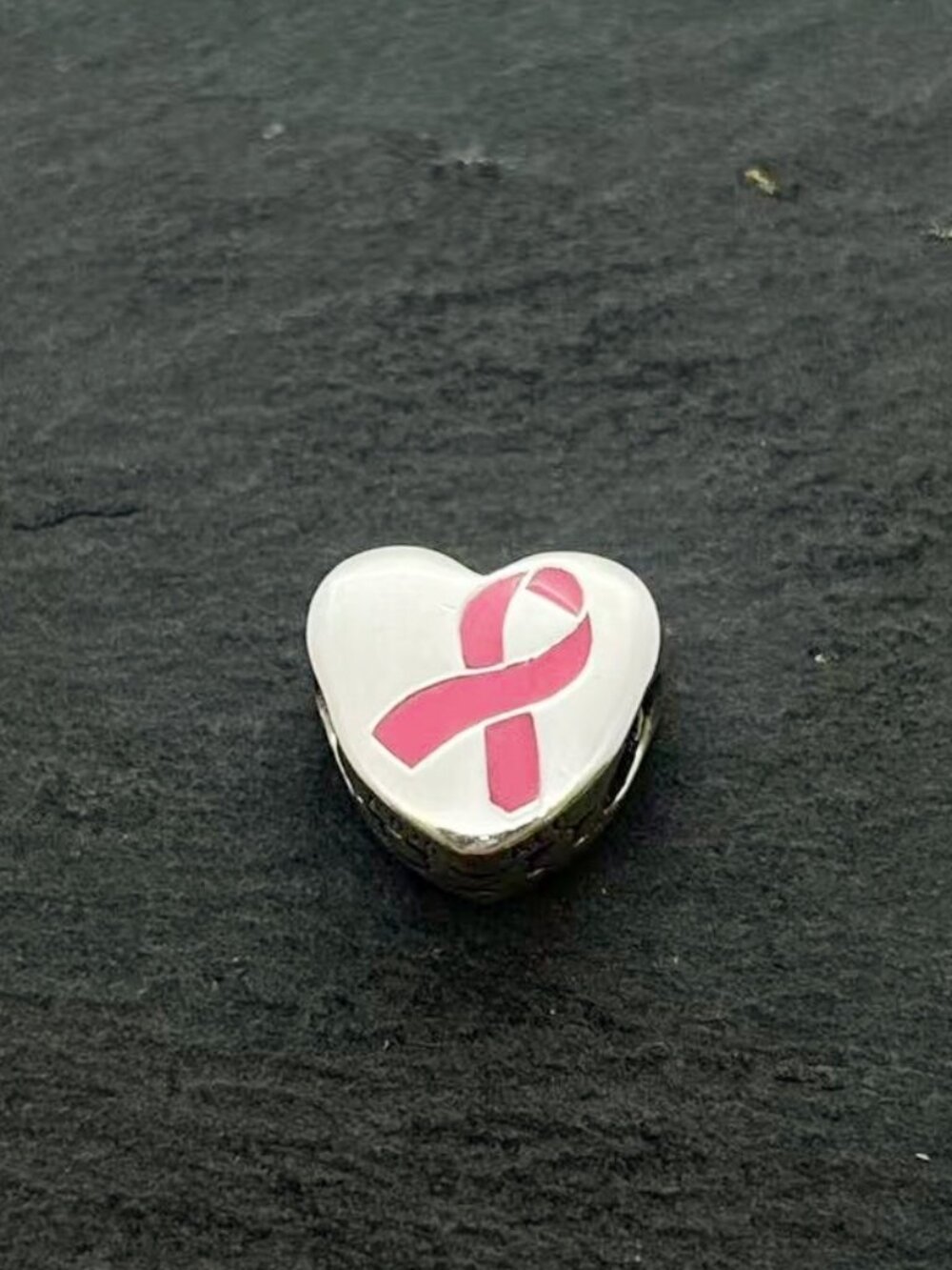 Pandora Pink Ribbon Of Hope Heart Charm Sterling Silver Jewelry